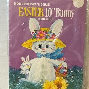 Vintage Honeycomb Easter Bunny Centerpiece